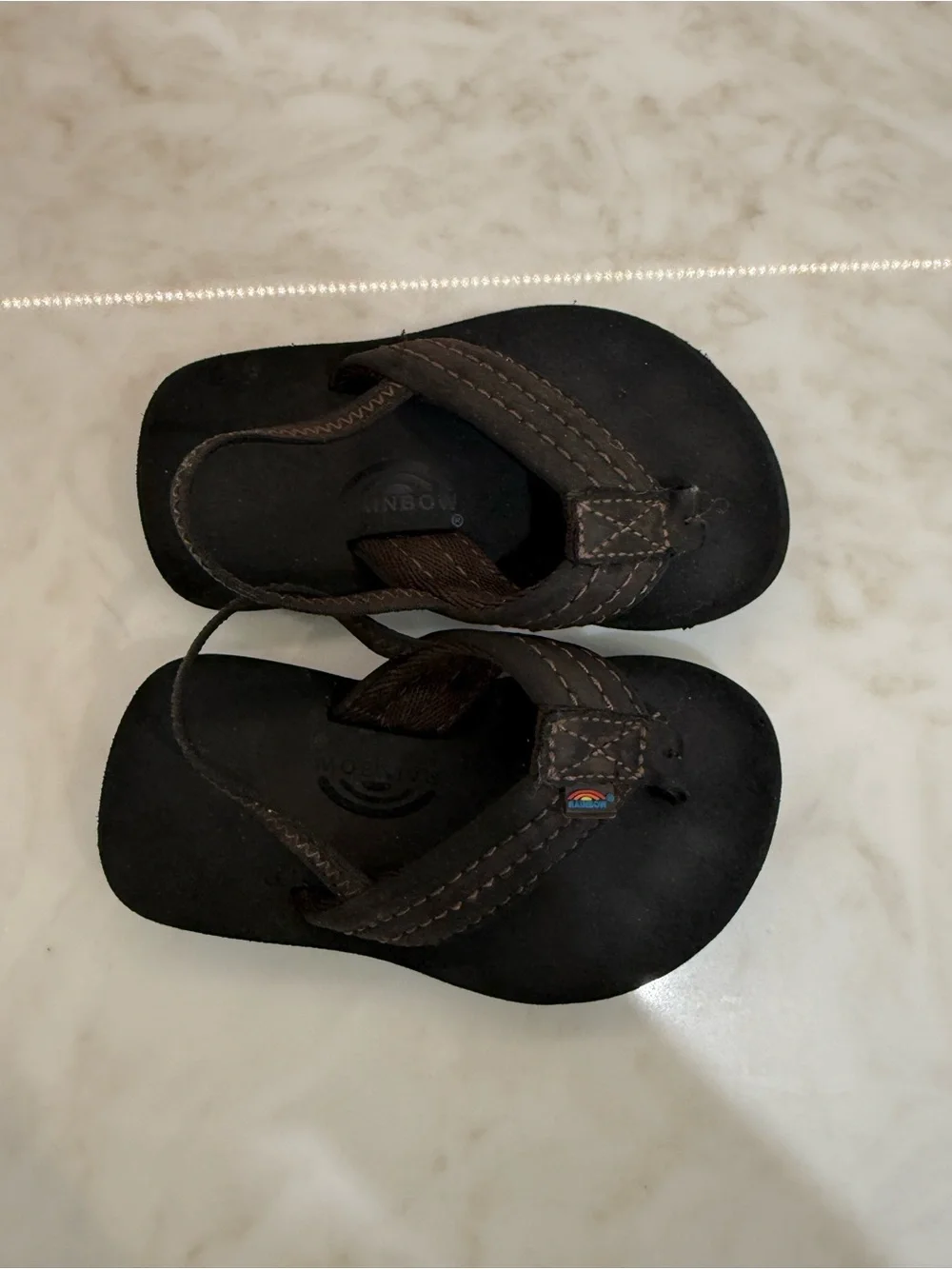 Rainbow Brown & Black Toddler Back-Strap Flip Flops